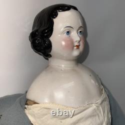 25 Poupée en porcelaine chinoise à eyeliner rouge Flattop antique allemande A W Fr. Kister 1860-70's #L