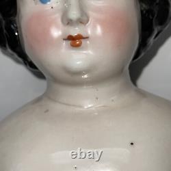 25 Poupée en porcelaine chinoise à eyeliner rouge Flattop antique allemande A W Fr. Kister 1860-70's #L