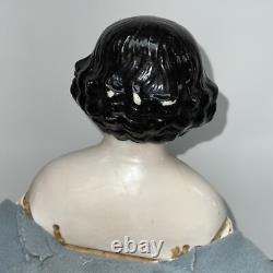 25 Poupée en porcelaine chinoise à eyeliner rouge Flattop antique allemande A W Fr. Kister 1860-70's #L