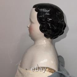 25 Poupée en porcelaine chinoise à eyeliner rouge Flattop antique allemande A W Fr. Kister 1860-70's #L