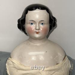 25 Poupée en porcelaine chinoise à eyeliner rouge Flattop antique allemande A W Fr. Kister 1860-70's #L
