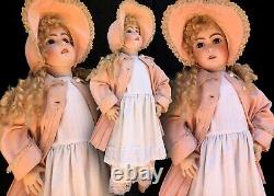 29 Anticique Français Bebe Jumeau 12 Bisque Doll, Vtg Porcelaine Corps En Bois Articulé