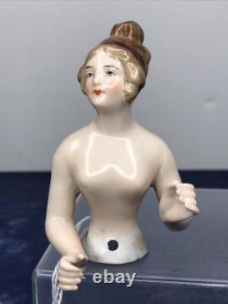 3.5 Poupée en bisque allemande antique moitié 1/2 dame 22674 avec chignon bras étendus #CC