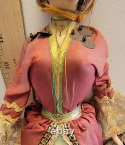 3 VIEILLES Poupées en Porcelaine Composées de Tissu 13 1/2 8 4 Boudoir Paysan Russe