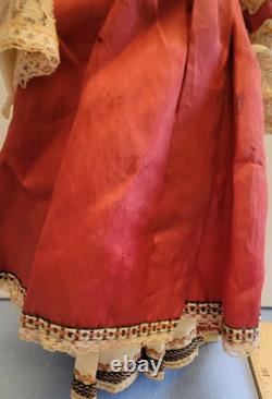 3 VIEILLES Poupées en Porcelaine Composées de Tissu 13 1/2 8 4 Boudoir Paysan Russe