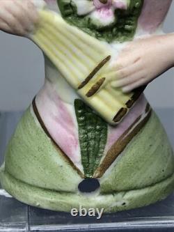 4.5 Poupée Demi Femme Allemande en Bisque Antique 4932 Plumage dans les Cheveux et Éventail #SE