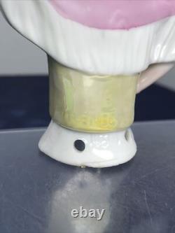 4 Poupées demi-figurines en bisque allemande antiques dame chapeau et châle cheveux noirs 14503 #CC