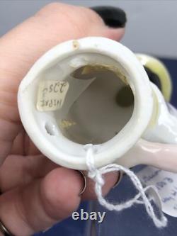 4 Poupées demi-figurines en bisque allemande antiques dame chapeau et châle cheveux noirs 14503 #CC