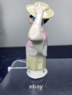 4 Poupées demi-figurines en bisque allemande antiques dame chapeau et châle cheveux noirs 14503 #CC