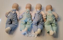 4 poupées en porcelaine de reproduction de conception Vintage Boots Tyner