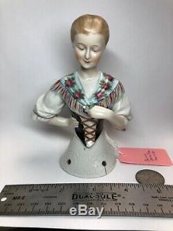 5.5 Antique German Porcelain Doll 1/2 Demi-goebel Belle Lady In Corset #cc
