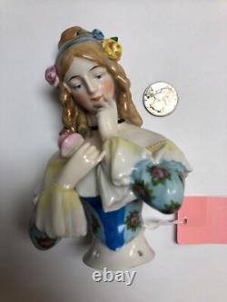 5,75 poupée moitié en porcelaine allemande antique Goebel Jenny Lind magnifique #CC