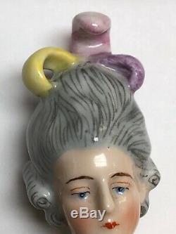 5 German Antique Porcelaine Moitié 1/2 Poupée Goebel Gris Plumes Cheveux Dans Les Cheveux #se