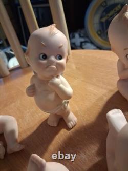 5 poupées Kewpie Vintage Lefton, piano, très bon état, propres, étiquette rouge et or Kw228