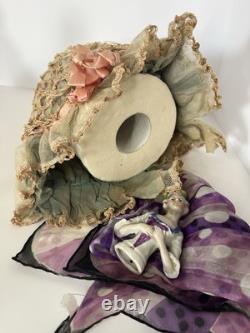 6 Poupées en Porcelaine Anciennes / Étrange Snood Antique et Coussin à Épingles