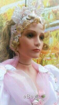 A21 36 Minty Rustie Victorienne En Porcelaine Poupée Blonde Angélique Robe Rose Nrfb +