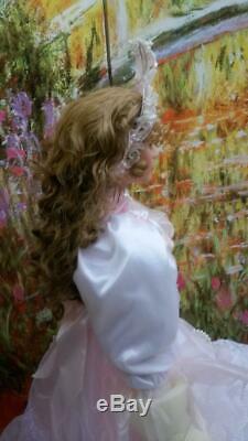 A21 36 Minty Rustie Victorienne En Porcelaine Poupée Blonde Angélique Robe Rose Nrfb +