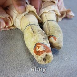 Allemagne Chine Tête de Poupée Époque de la Guerre Civile Corps en Tissu avec Teinte Rose Jambes TLC 19