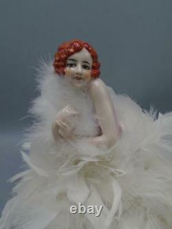 Antiquaire Porcelaine Chine Demi-poule Figurine Pin Coussin Art Déco Flapper Feathers