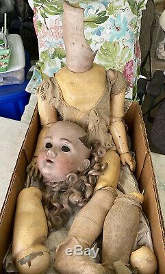 Antique 32 Kley & Hahn Walküre Porcelain Doll Pour La Restauration Grenier Trouver