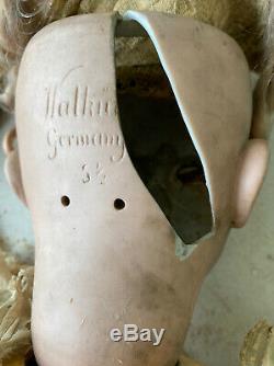 Antique 32 Kley & Hahn Walküre Porcelain Doll Pour La Restauration Grenier Trouver