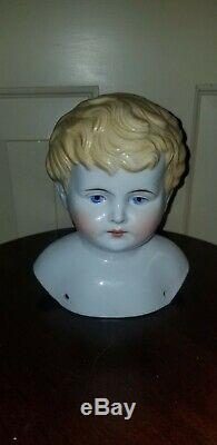 Antique Abg Alt Beck Gottschalck Porcelaine Chine Head Boy Poupée Blonde Swept Cheveux