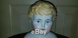 Antique Abg Alt Beck Gottschalck Porcelaine Chine Head Boy Poupée Blonde Swept Cheveux