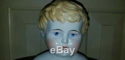 Antique Abg Alt Beck Gottschalck Porcelaine Chine Head Boy Poupée Blonde Swept Cheveux