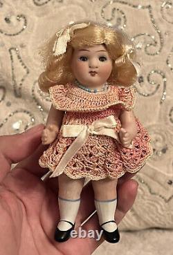 Antique All Orignal Allemand Bisque 5.5 All Bisque Doll Mold 83