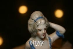 Antique Allemand Demi-poupée Pin Coussin 7 Marie Antoinette Robe Perlée/tulle