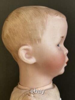 Antique Allemand Gebrouder Heubach 8774 Whistling Jim Bisque Doll Label Original
