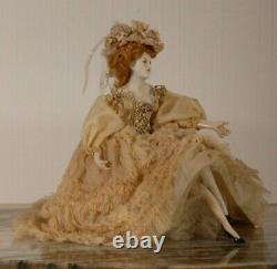 Antique Allemand Porcelaine Demi-poupée Bras Loin Bijoux Boîte À Babiole