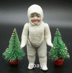 Antique Bisque Jointed 4 Snow Baby Snowbaby Doll Allemagne Hertwig