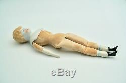 Antique Doll Allemande De 1800 Chine Porcelaine Tête Épaule Cap & Limbs Corps Tissu