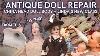 Antique Doll Repair 1840s Kpm Chine Tête Doll Plus Nettoyage Et La Pendaison Jour Dans La Vie