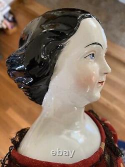 Antique Énorme 26 Chine Tête Doll Jenny Lind Conta & Boehme Avec Un Moulage Stupéfiant