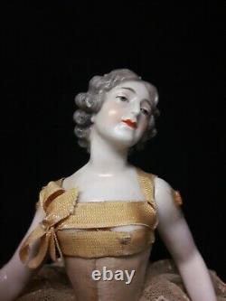Antique Galluba Et Hoffman Carreaux De Porcelaine De Ballerine Poupée Avec Des Bras Mobiles, B