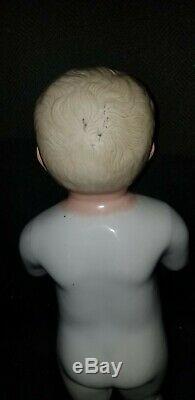 Antique German Frozen Charlie Chine Porcelaine Approx. 15,5 Blonde Boy Doll