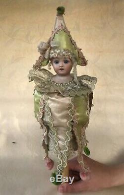 Antique German Porcelain Doll, Marotte, Music Box, Schoenau & Hoffmeister, 14