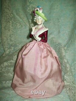 Antique Goebel Half Doll Sur Le Cadre De Lampe, Lady Sarah Siddons
