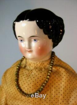 Antique Kestner Allemand 1860 Chine Head Porcelaine & Cloth Doll 18 Doux