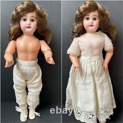 Antique Non Identifiée 12 Allemand Handwerck Bisque Tête Doll Pierced Oreilles