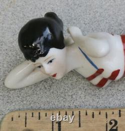 Antique Porcelaine Vintage Allemand Nu Bain Naughty Figurine Poupée Art Déco