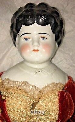 Antique Porcelaine/chine Hertwig Bertha Pet Name Doll, Fabric Body, Allemagne 21