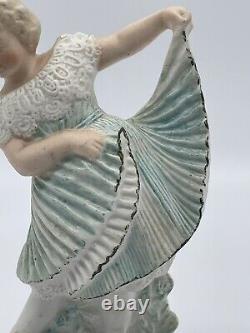 Antique Vers 1890 Gebruder Heubach Dancing Girl Bisque Figurine Pour Piano 6,5