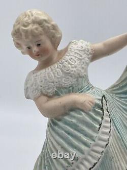 Antique Vers 1890 Gebruder Heubach Dancing Girl Bisque Figurine Pour Piano 6,5