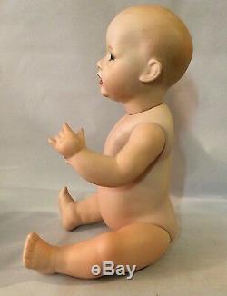 Antique / Vintage J. D. K Mcnees Baby Doll En Satin Robe Allemagne 14 Christening