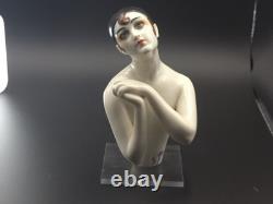 Antique poupée demi-figurine en porcelaine Dressel & Kister Pierrette Pierrot allemande ancienne, vers 1920