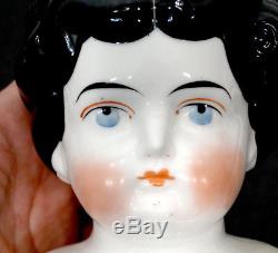 Antiquité Vintage Victorian Porcelaine Beauté Large Tête De Poupée De La Chine / Époque De La Guerre Civile