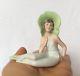 Art Déco Baignade Beauté Flapper Lady Figurine Bisque Doll Porcelaine Allemagne Vtg